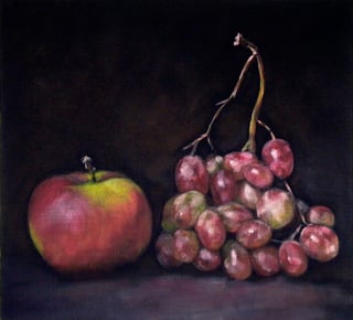 Apfel und Trauben
